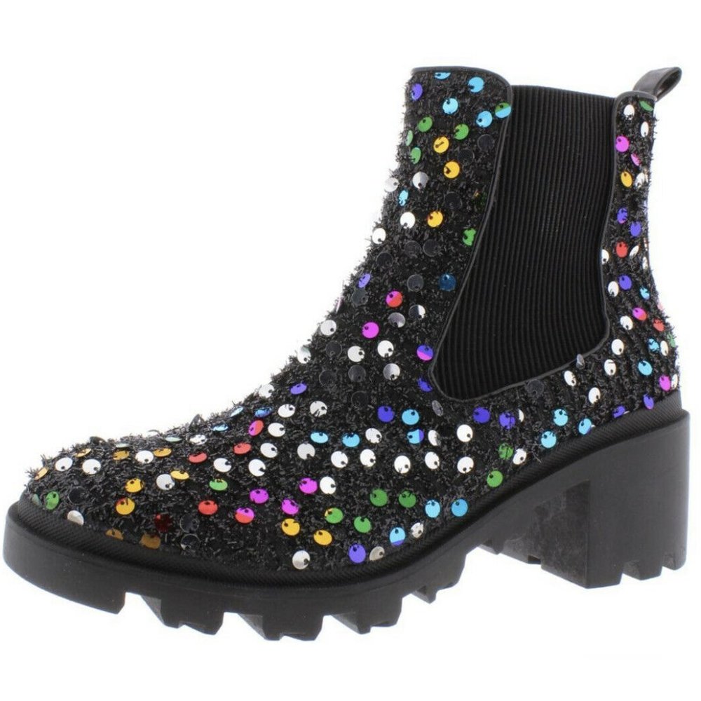 ISO Betsy Johnson Rowann Multi Color Sequin Boots Size 9